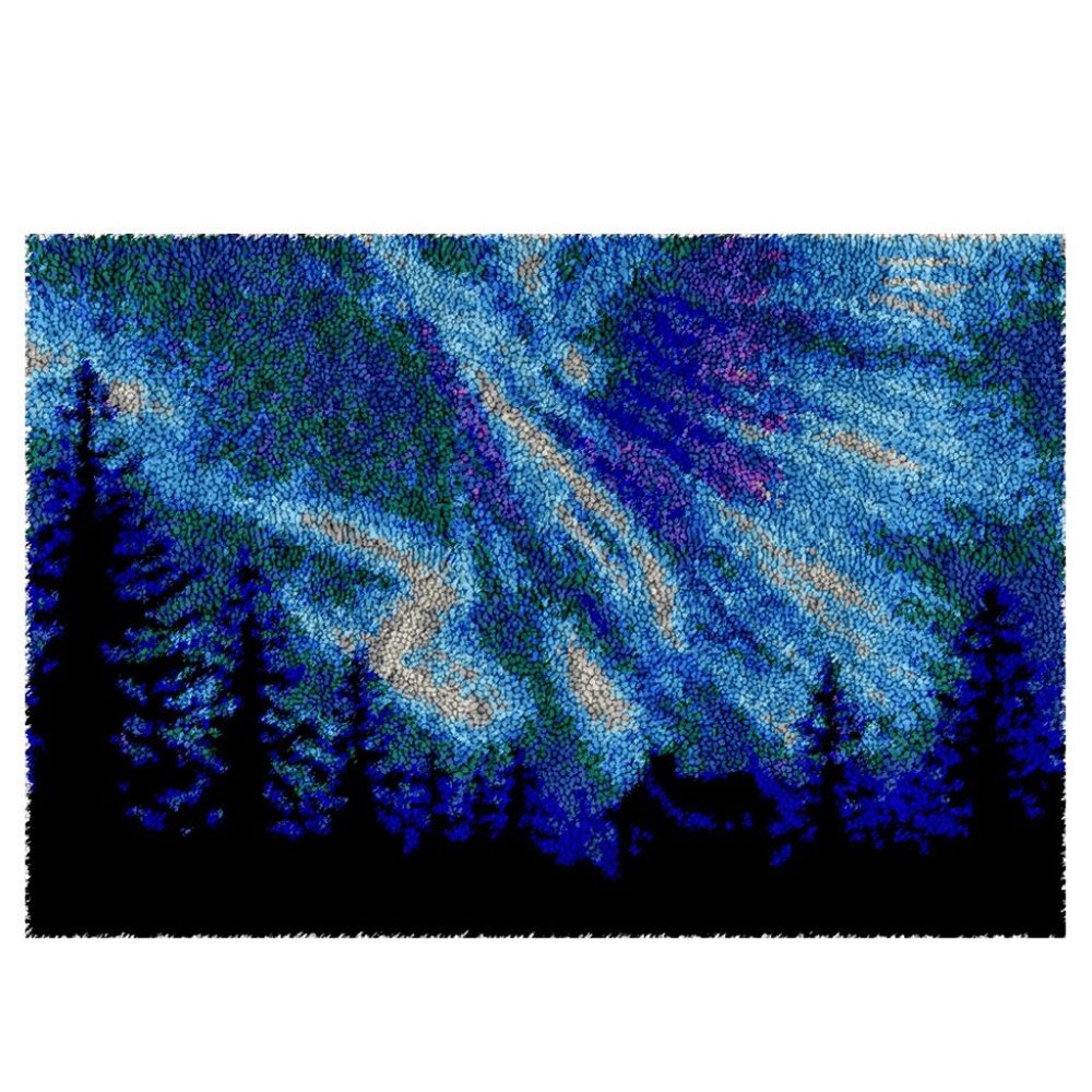 Rug Making Latch Hooking Kit | Aurora (52x38cm printed canvas)